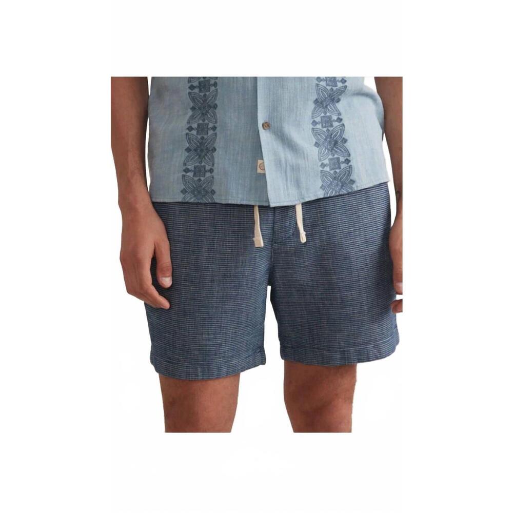 NEW MARINE LAYER saturday beach short in navy texture